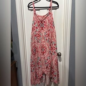 Torrid size 1 Red and Cream Patterned Dress